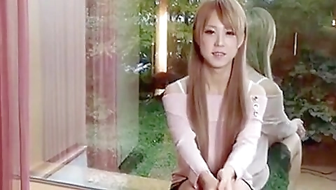 Asian transsexual stripping naked in sexy lingerie