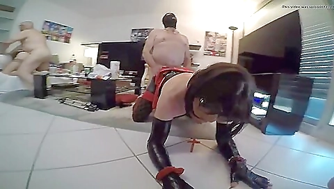 Busty mature slut fucked by her boyfriend in a bedroom