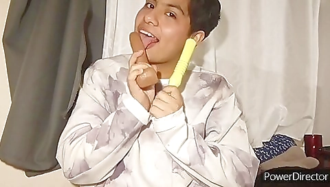 My hairy pussy gets fucked with two different toys